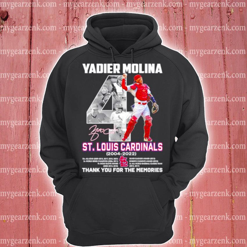 Yadier Molina St Louis Cardinals 2004-2022 thank You for the memories  signature T-shirt, hoodie, sweater, long sleeve and tank top