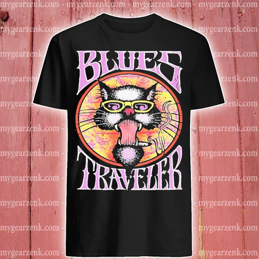 Blues Traveler Retro Art Cat Tee Shirt