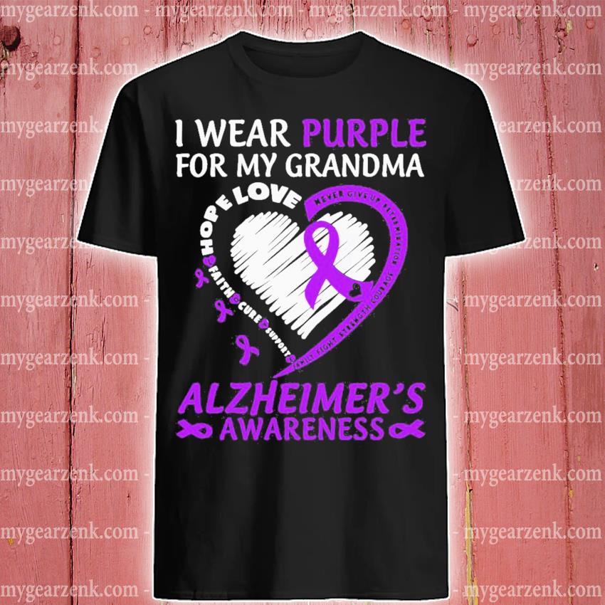 I Wear Purple For My Grandma Alzheimers Awareness Shirt