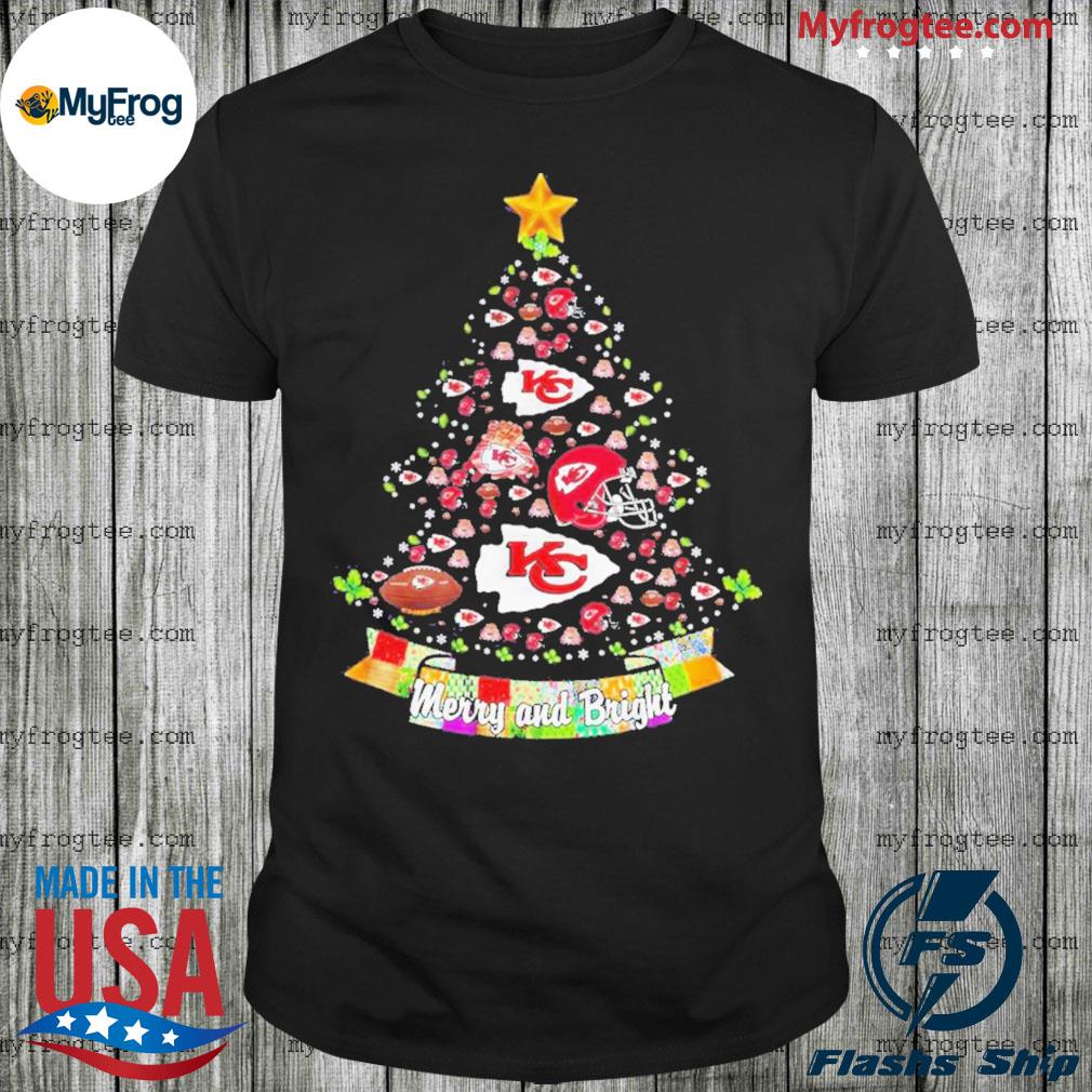 Merry And Bright NFL Kansas City Chiefs Christmas Shirt