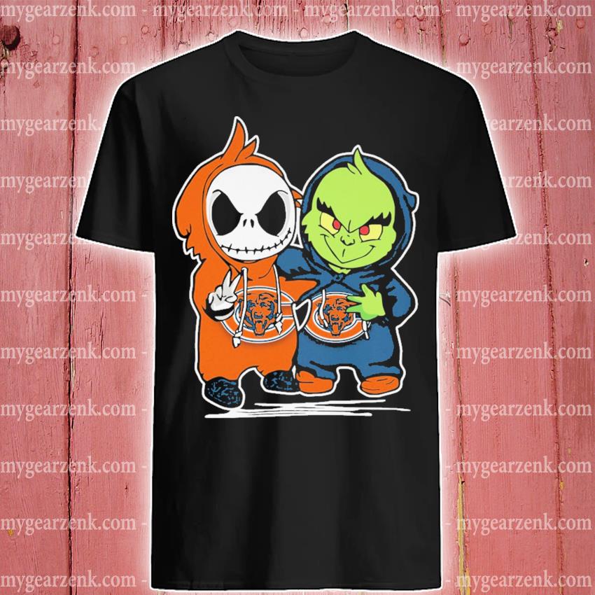 Baby Jack Skellington and Baby Grinch Chicago Bears shirt, hoodie, sweater,  long sleeve and tank top