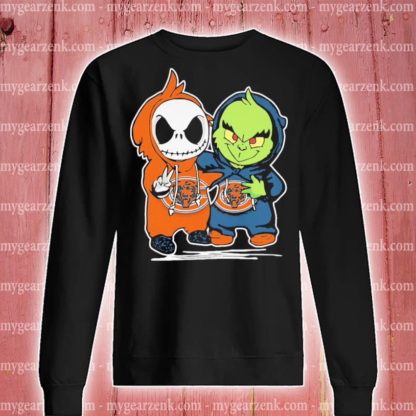 Baby Jack Skellington and Baby Grinch Chicago Bears shirt, hoodie, sweater,  long sleeve and tank top